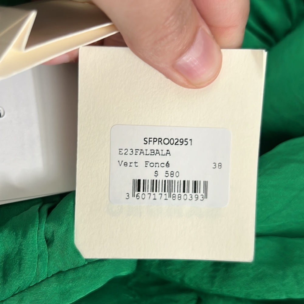 💚SANDRO 💚Falbala green Dress nwt - Picture 4 of 6